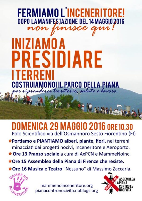 Il 29 maggio si presidiano i terreni nella Piana