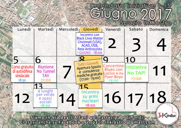 Spazio InKiostro | 1-15 giugno 2017 | Calendario delle iniziative