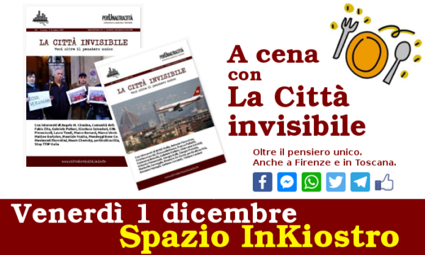 A cena con La Città invisibile. Vieni anche tu il 1° dicembre?