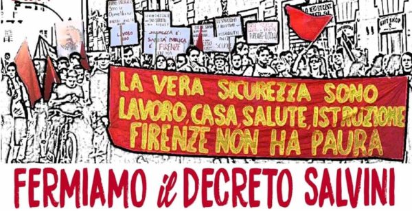 Sabato 17 novembre a Firenze in Piazza contro razzismo e repressione. Fermiamo il Decreto Salvini