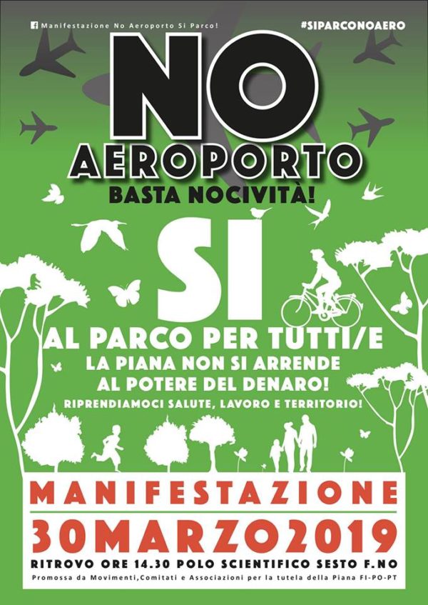 No Aeroporto! Basta nocività! il 30 marzo si manifesta nella Piana