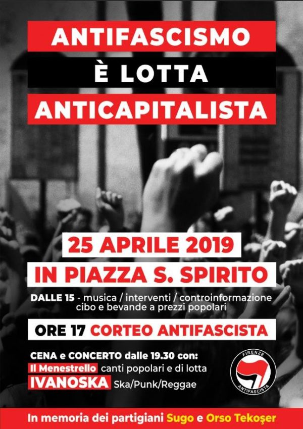 Il 25 aprile in piazza Santo Spirito, viva la Brigata Sinigaglia!