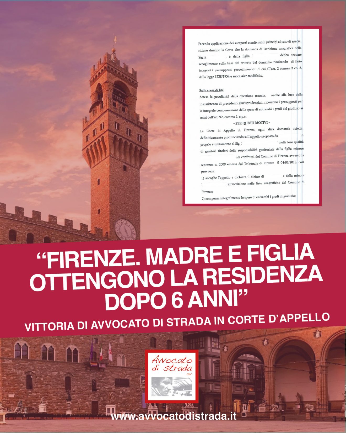 Sei anni per ottenere la residenza. Una nuova vittoria di Avvocato di strada