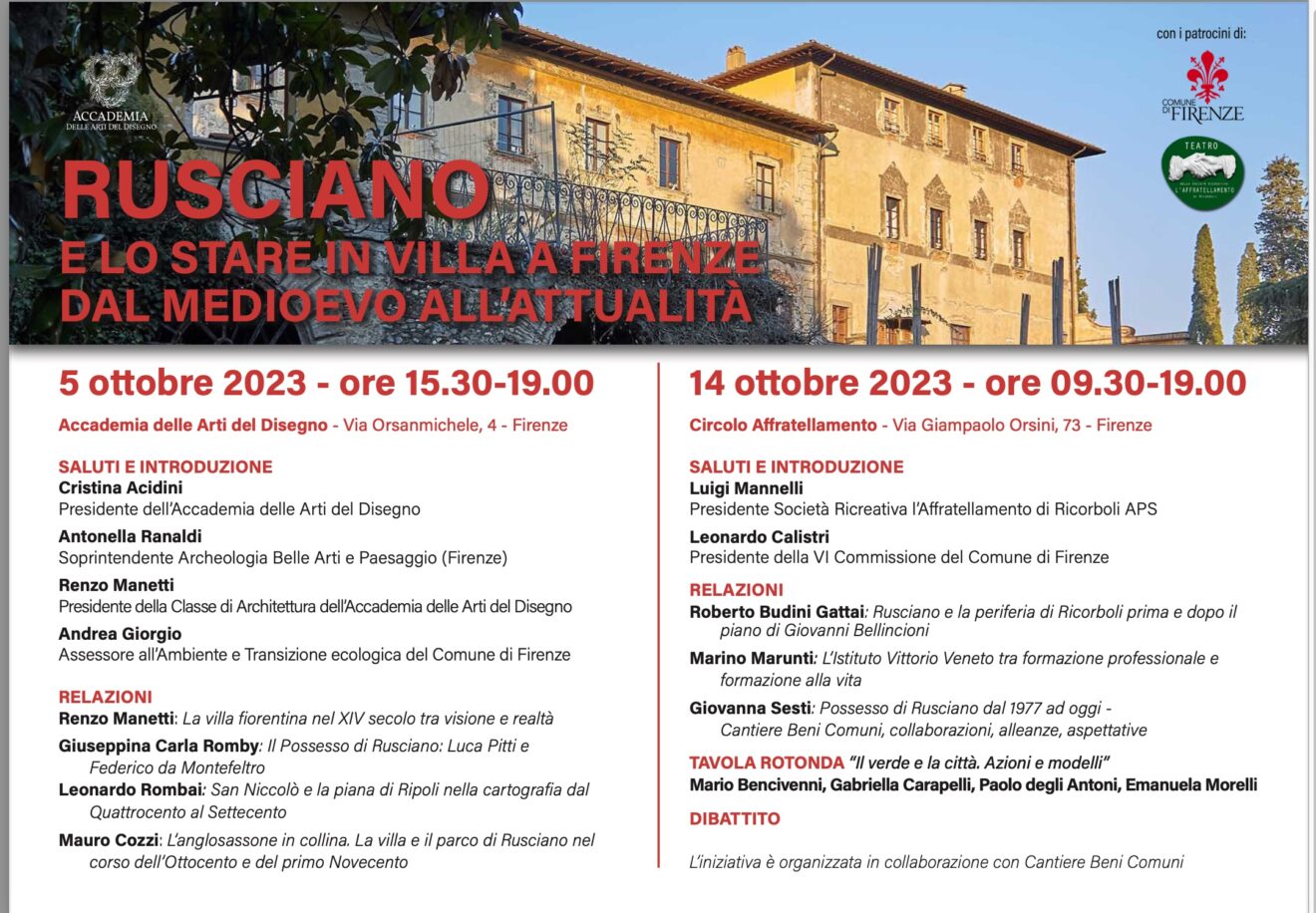 Rusciano e lo stare in villa: due appuntamenti