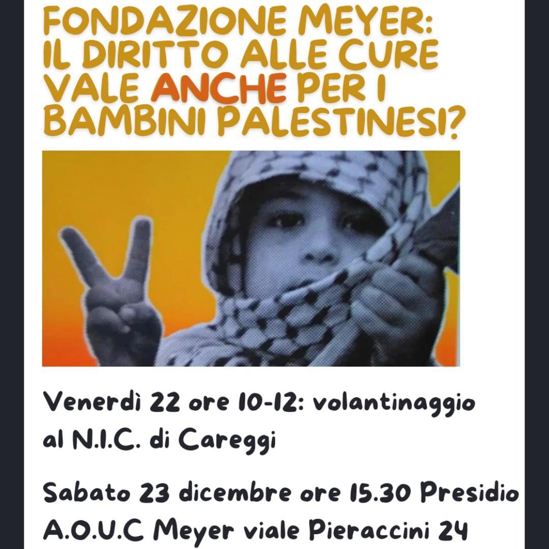 Fondazione Meyer: il diritto alle cure vale anche per i bambini palestinesi?