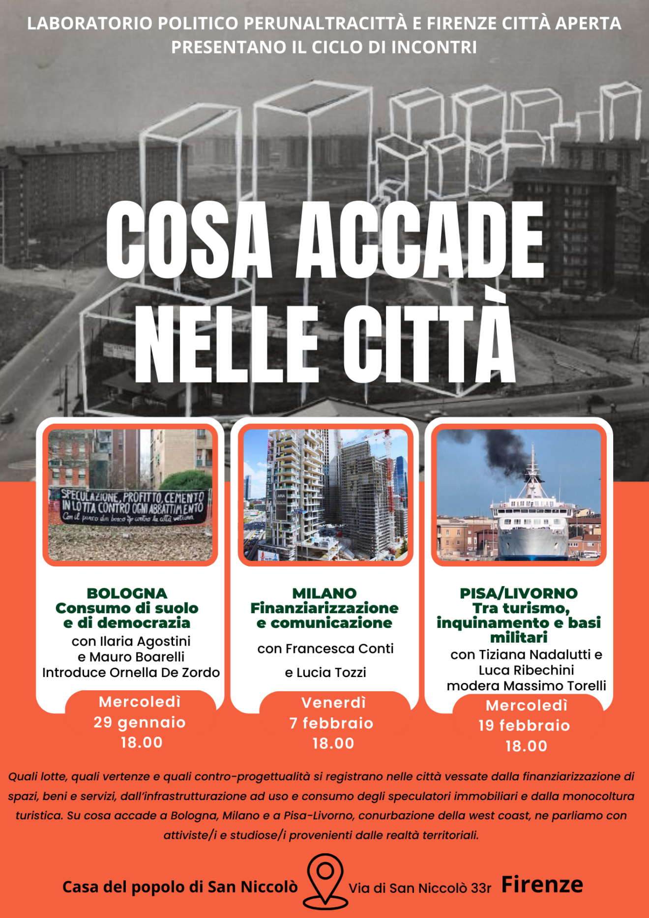 Cosa accade nelle città | il ciclo di incontri