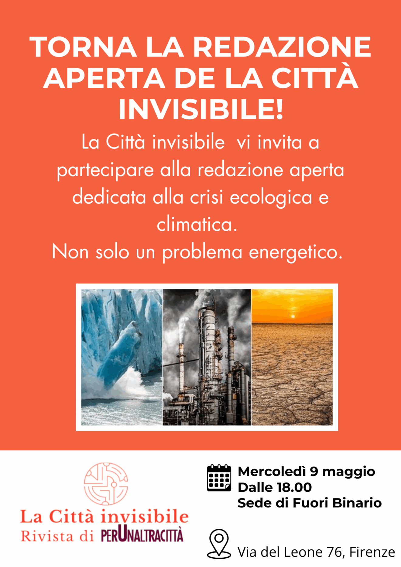 Fondi d'investimento, energia e crisi ecologica: ne parliamo alla prossima Redazione tematica di perUnaltracittà
